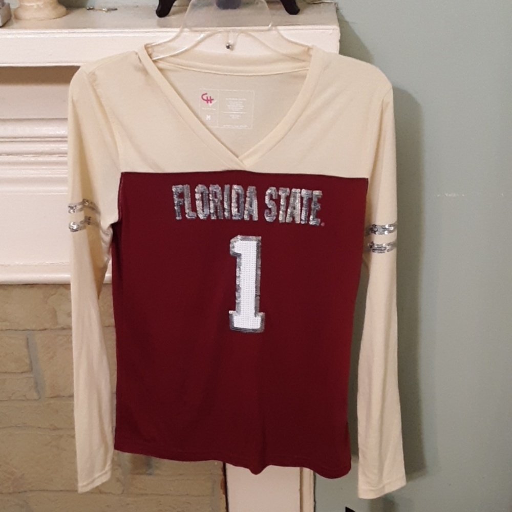 Campus Heritage Florida State Sequins Top Sz M - Picture 1 of 6